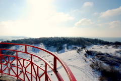 Inselblick im Winter vom Leuchtturm aus