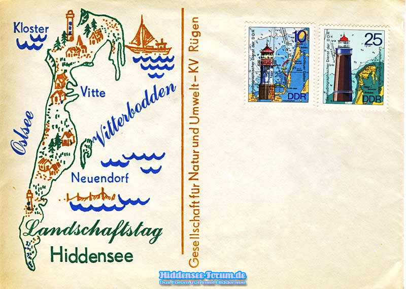 Ersttagsbrief Landschaftstage Hiddensee 1988